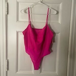 SHEIN Pink Bodysuit Top with Spaghetti Straps